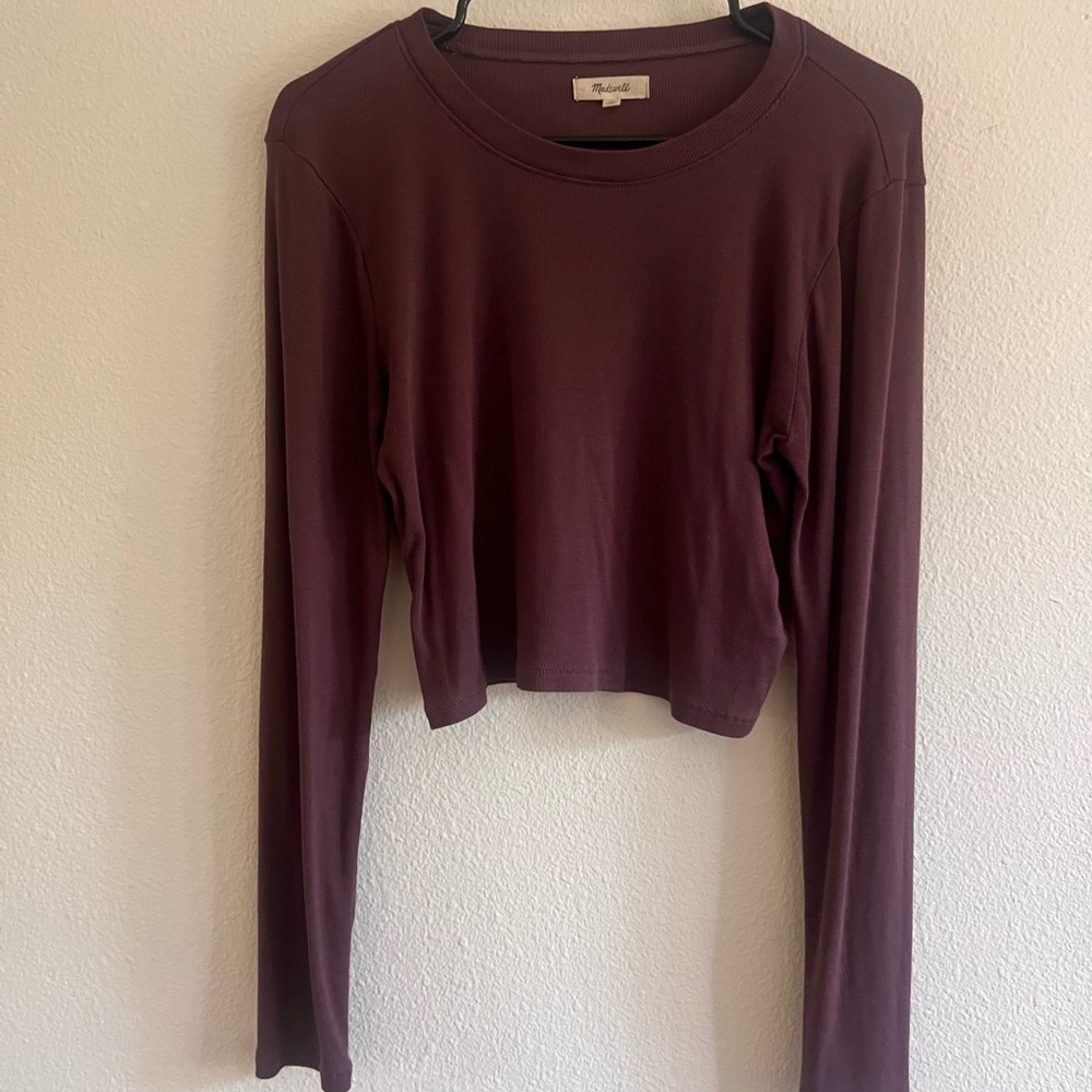 Madewell long sleeve crop top size large